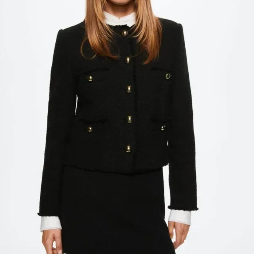 Mango Pocket Tweed Jacket